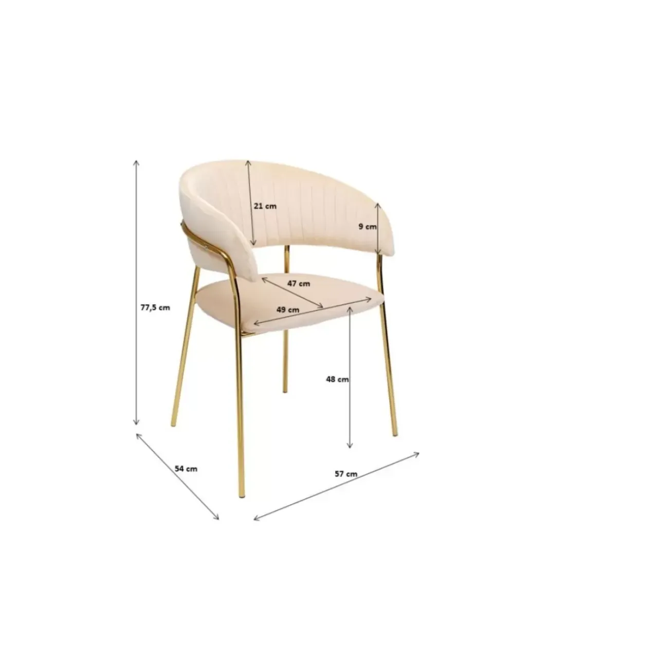 KARE Design Stühle-Armlehnstuhl Belle Creme (2/Set)