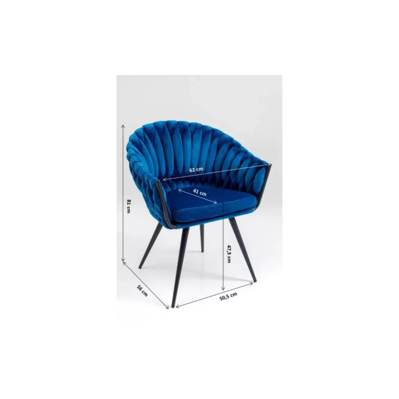 KARE Design Stühle-Armlehnstuhl Knot Blau