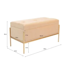 KARE Design Sitzbänke-Bank Buttons Storage Beige Klein