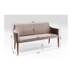 KARE Design Sitzbänke-Bank Mode Velvet Grau