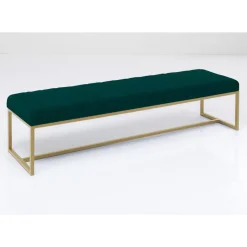 KARE Design Sitzbänke-Bank Smart Dunkelgrun Messing 150X40Cm