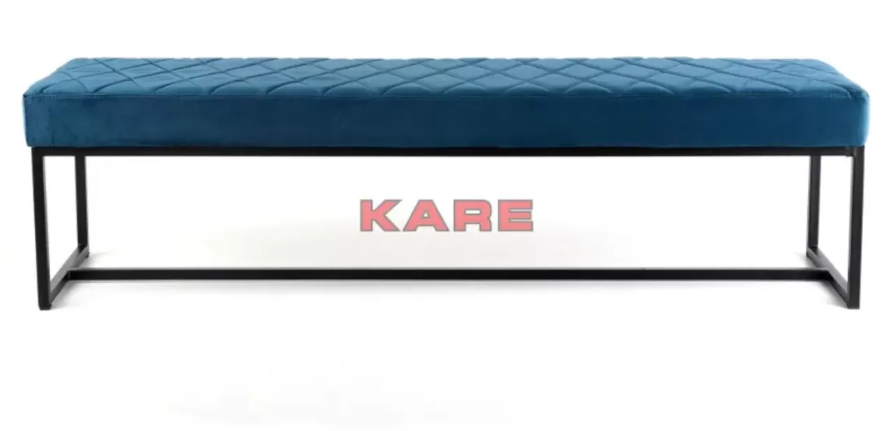KARE Design Sitzbänke-Bank Smart Petrol Schwarz 150X40Cm