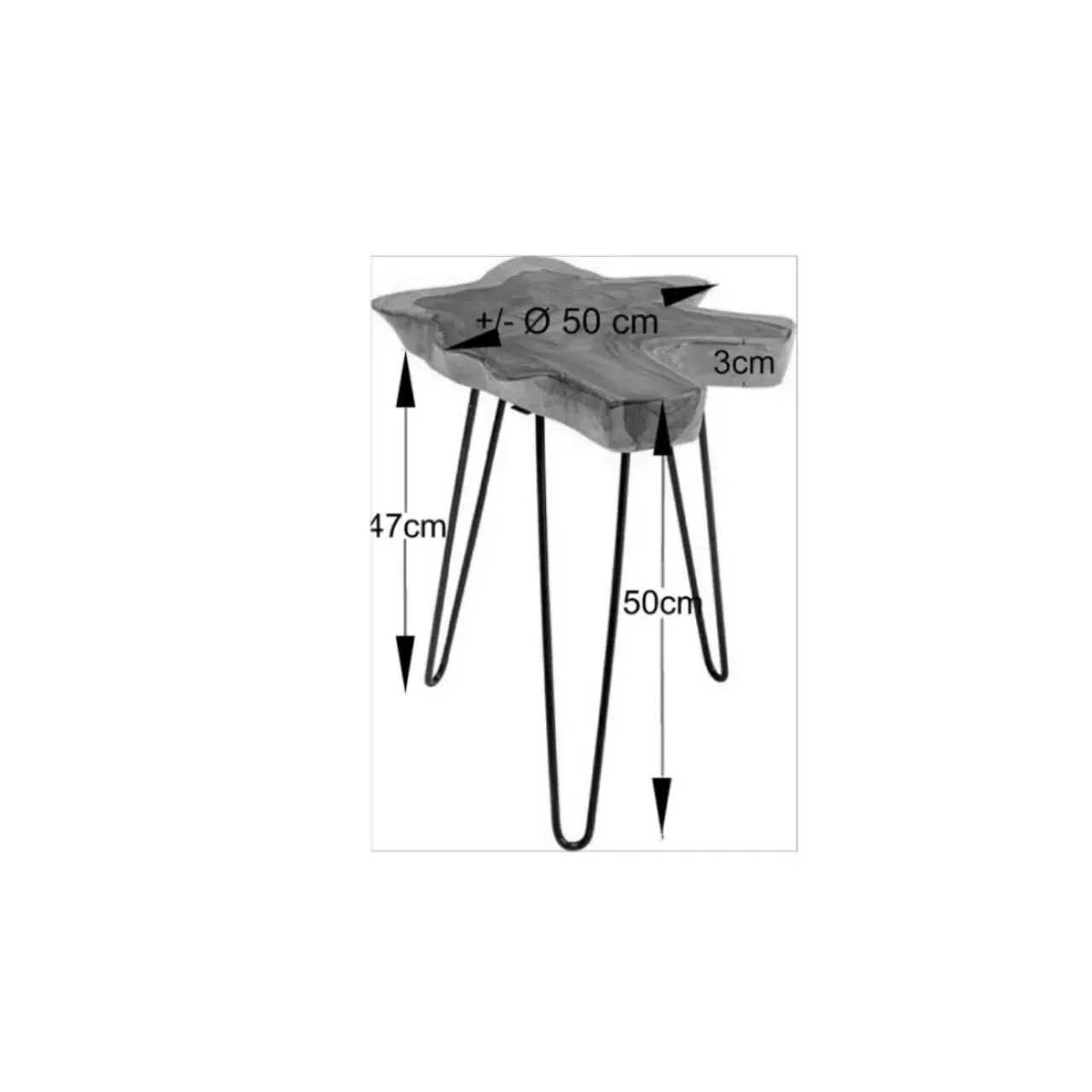 KARE Design Tische-Beistelltisch Aspen Natur 50X50Cm