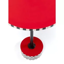 KARE Design Tische-Beistelltisch Domero Checkers Rot O40Cm