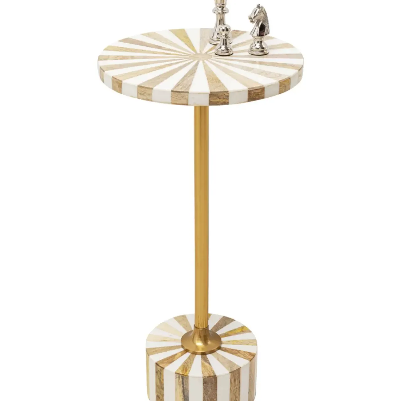 KARE Design Tische-Beistelltisch Domero Cirque Gold Weis O25Cm