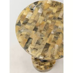 KARE Design Tische-Beistelltisch Domero Mosaic Grau O25Cm