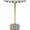 KARE Design Tische-Beistelltisch Domero Star Braun Weis O40Cm