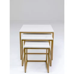 KARE Design Tische-Beistelltisch Key West Gold (3/Set)