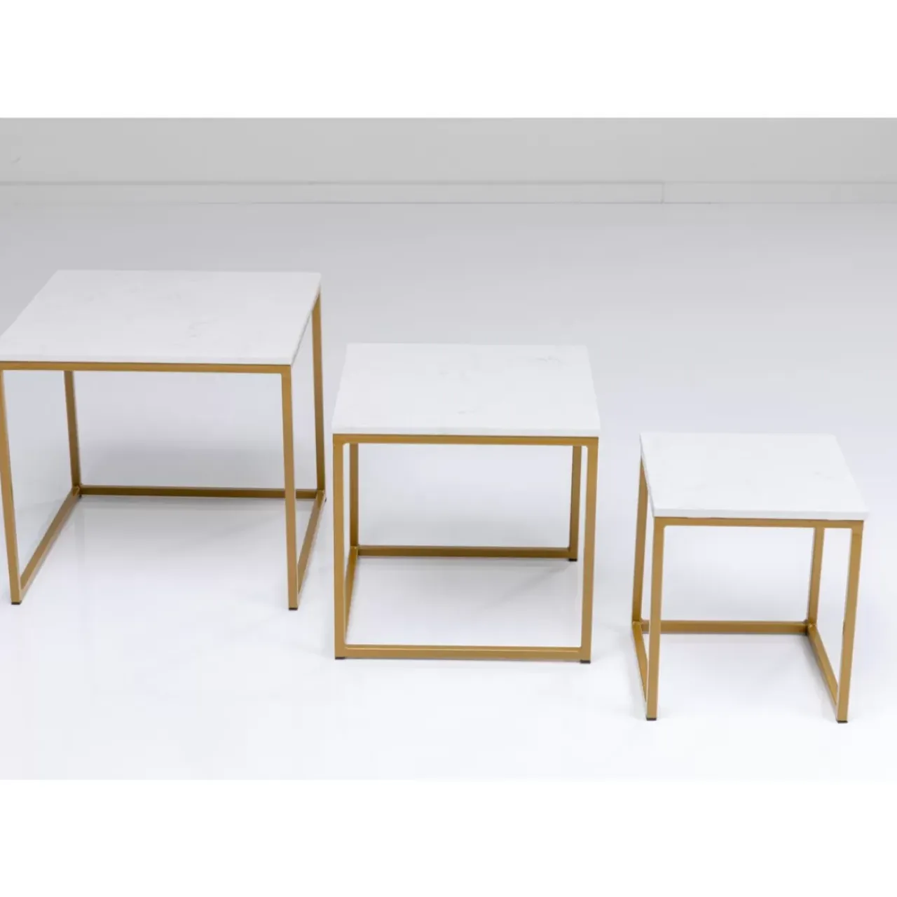 KARE Design Tische-Beistelltisch Key West Gold (3/Set)