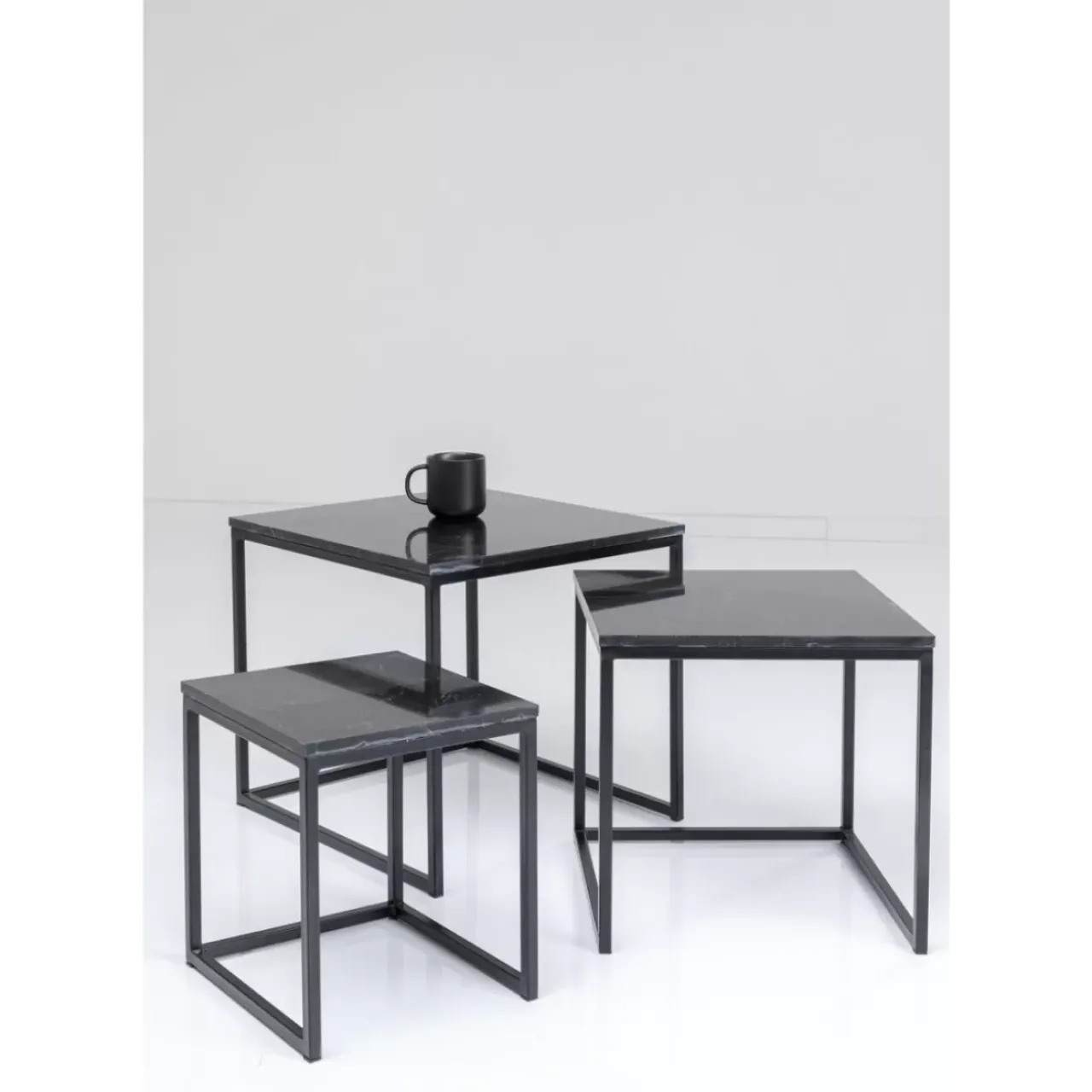 KARE Design Tische-Beistelltisch Key West Schwarz (3/Set)