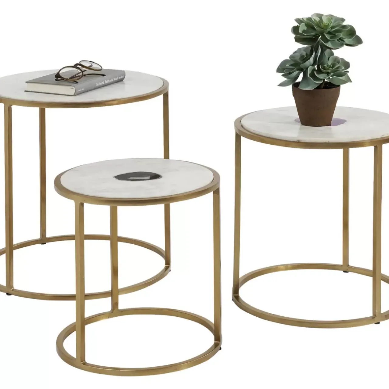 KARE Design Tische-Beistelltisch Limbo (3/Set) O45Cm