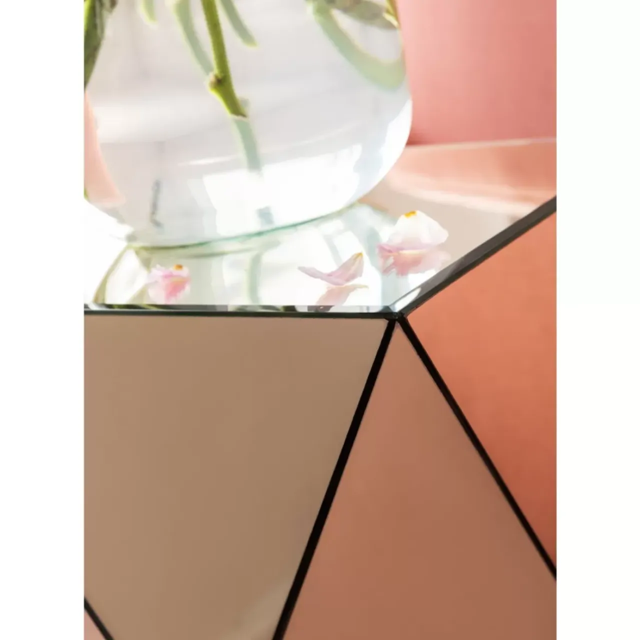 KARE Design Tische-Beistelltisch Luxury Triangle Champagne