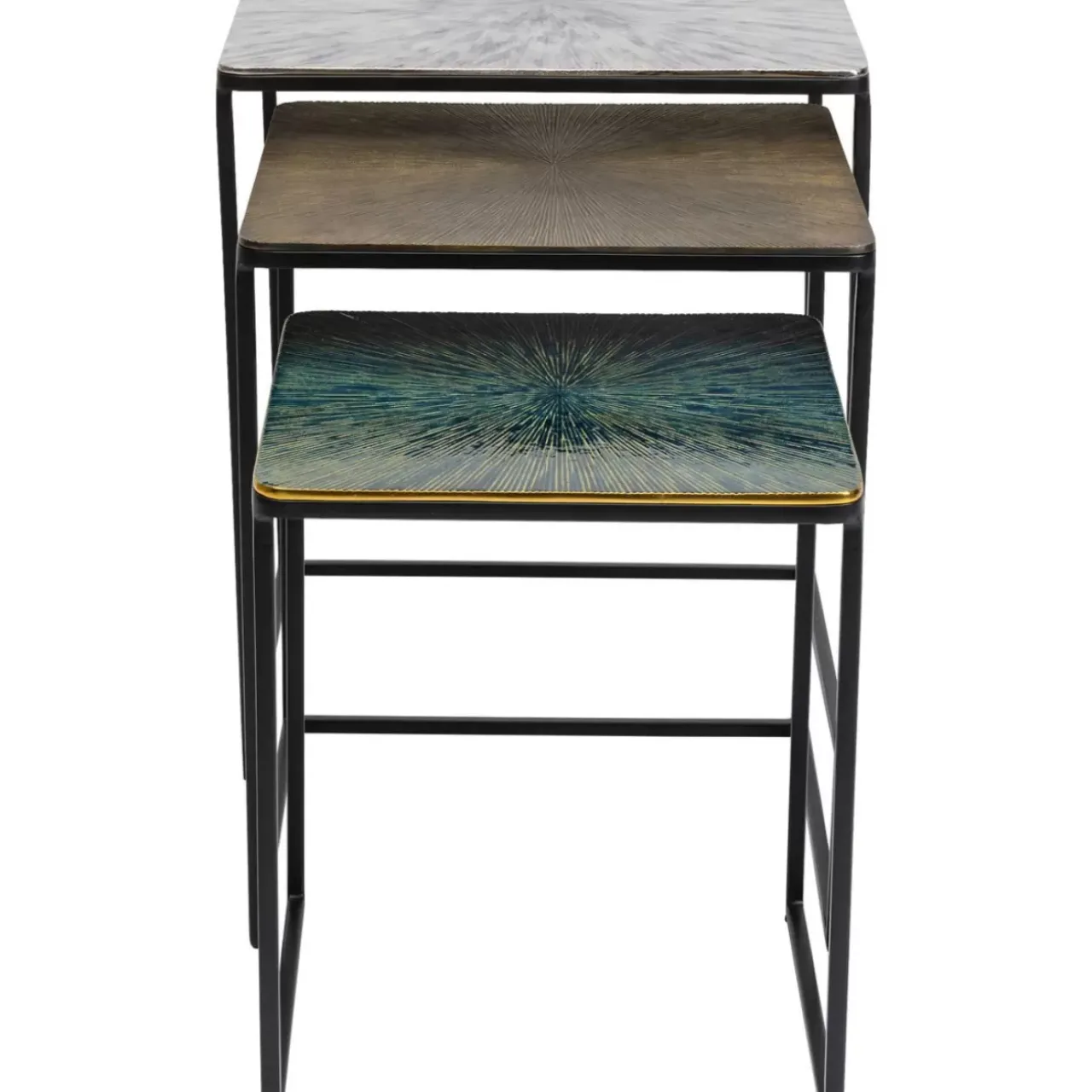 KARE Design Tische-Beistelltisch Ray Square (3/Set)