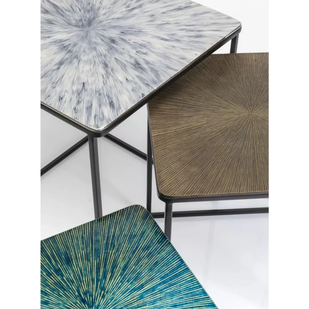 KARE Design Tische-Beistelltisch Ray Square (3/Set)