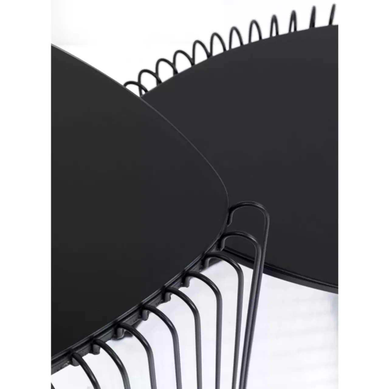 KARE Design Tische-Beistelltisch Wire Triangle Schwarz (2/Set)