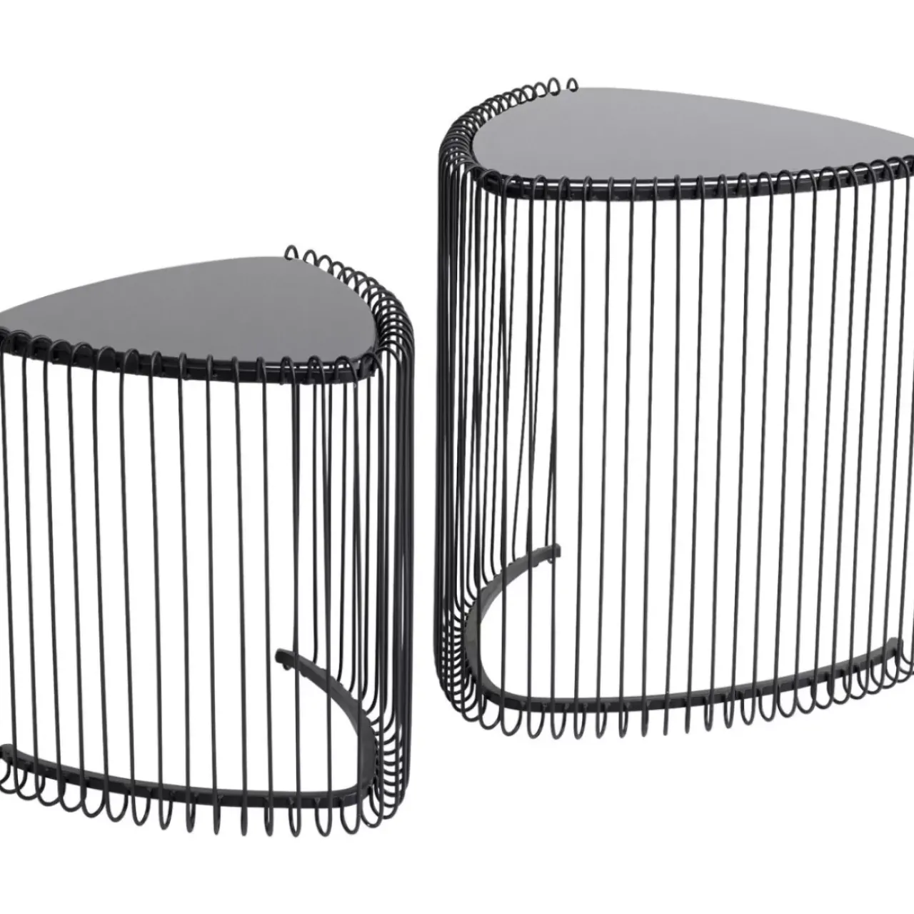 KARE Design Tische-Beistelltisch Wire Triangle Schwarz (2/Set)