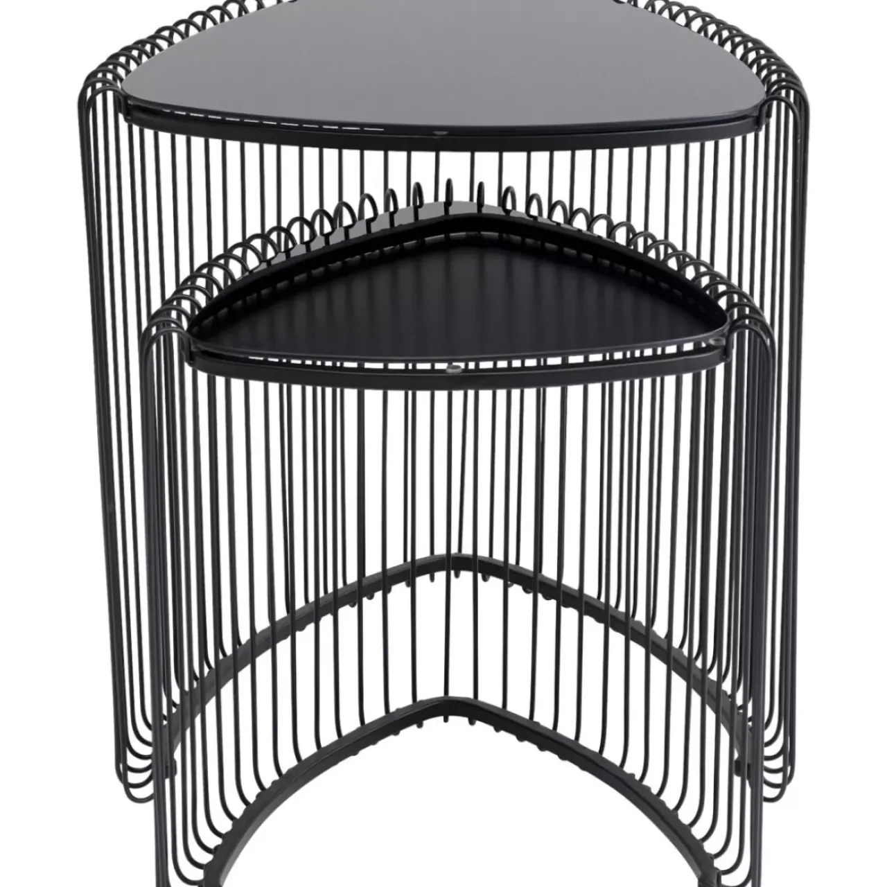 KARE Design Tische-Beistelltisch Wire Triangle Schwarz (2/Set)
