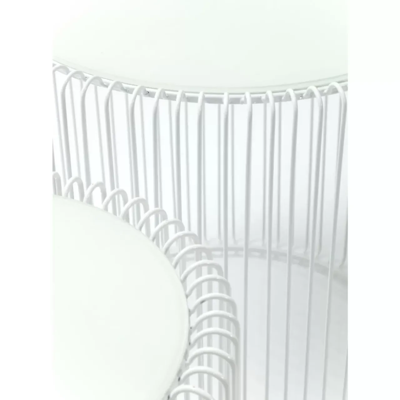 KARE Design Tische-Beistelltisch Wire White (2/Set) O44Cm
