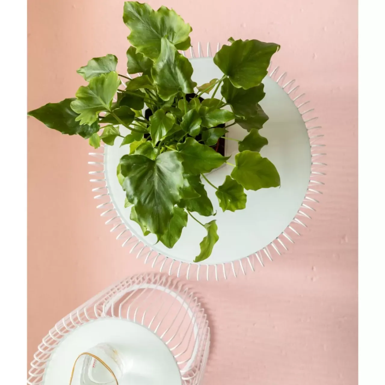 KARE Design Tische-Beistelltisch Wire White (2/Set) O44Cm