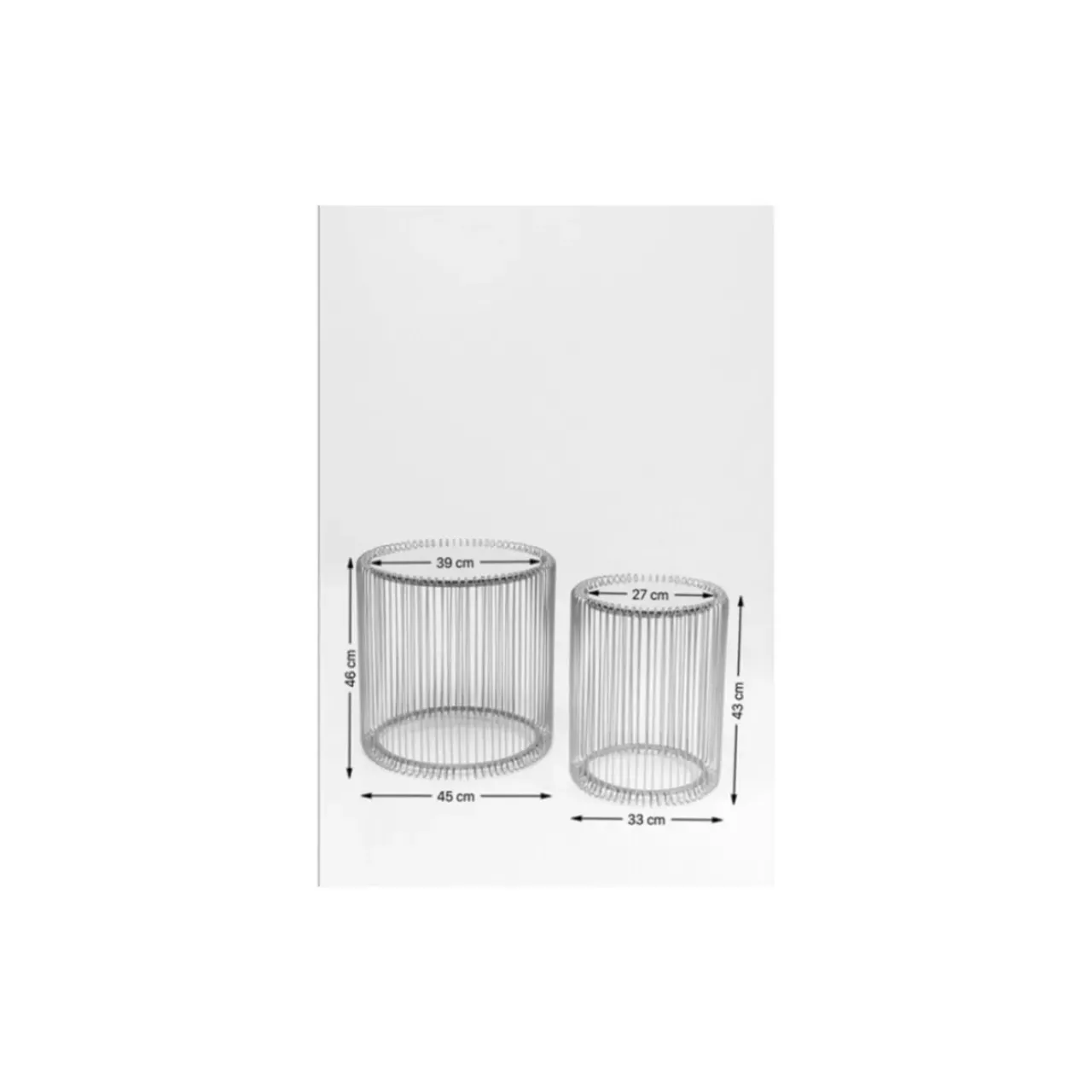 KARE Design Tische-Beistelltisch Wire White (2/Set) O44Cm