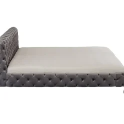 KARE Design Betten-Bett Desire Velvet Silbergrau 160X200 Cm