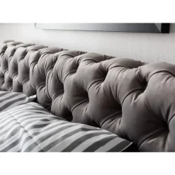 KARE Design Betten-Bett Desire Velvet Silbergrau 200X200Cm