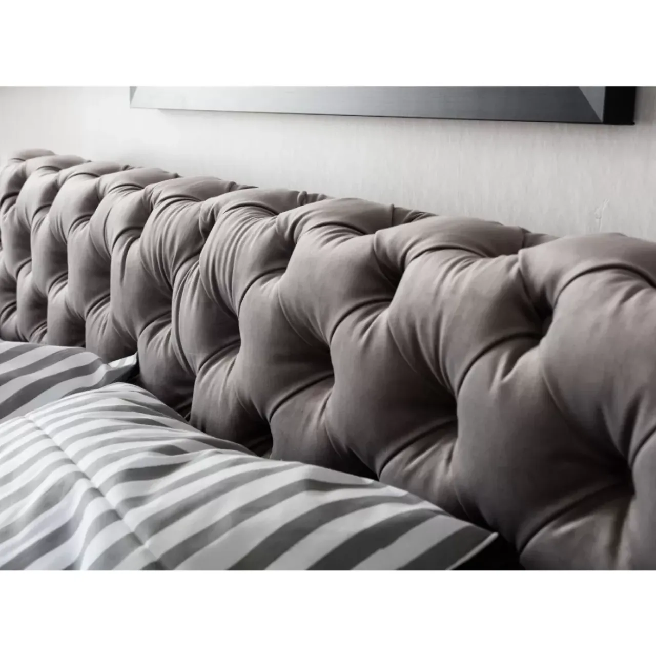 KARE Design Betten-Bett Desire Velvet Silbergrau 200X200Cm