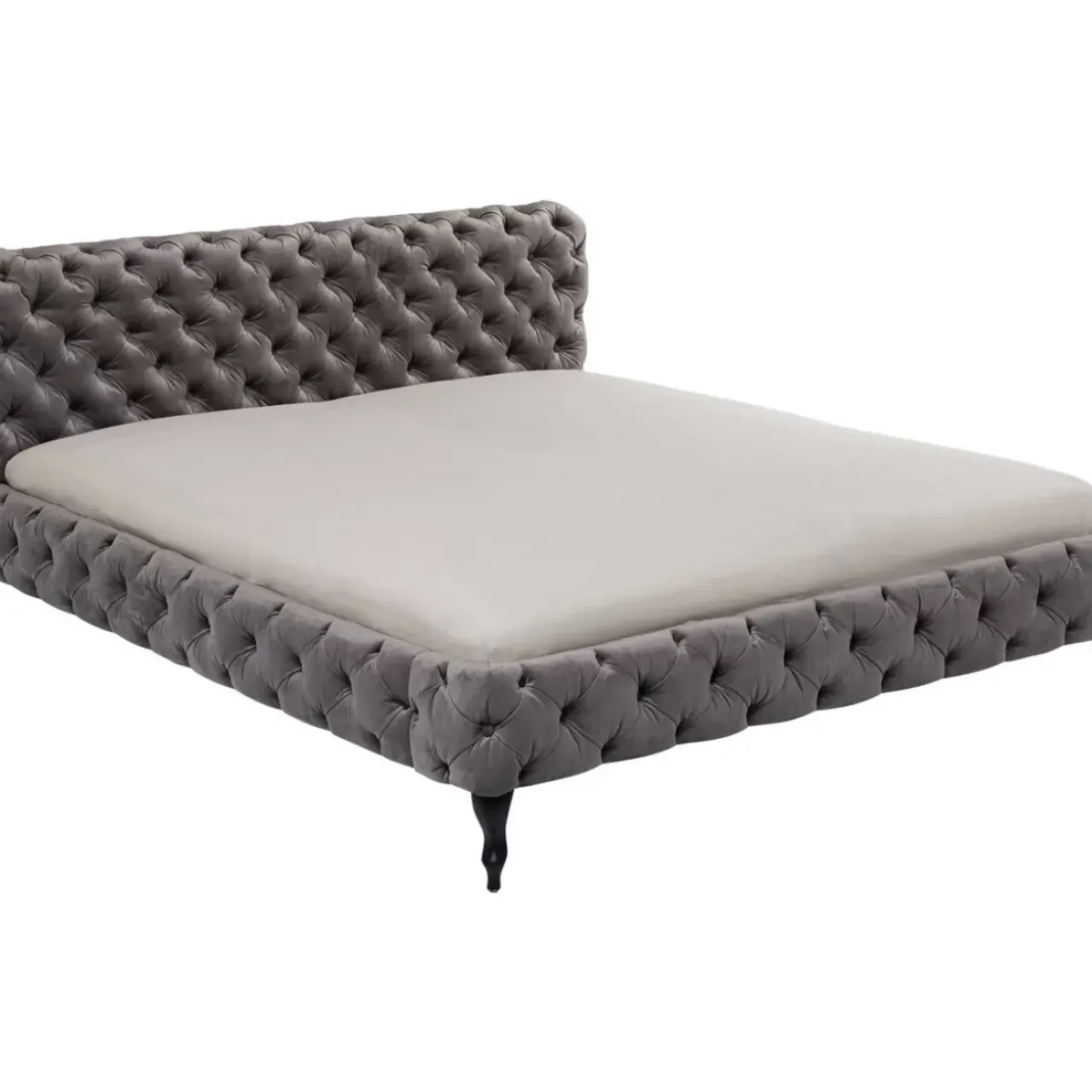 KARE Design Betten-Bett Desire Velvet Silbergrau 200X200Cm