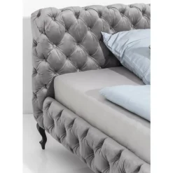 KARE Design Betten-Bett Desire Velvet Silbergrau 180X200 Cm