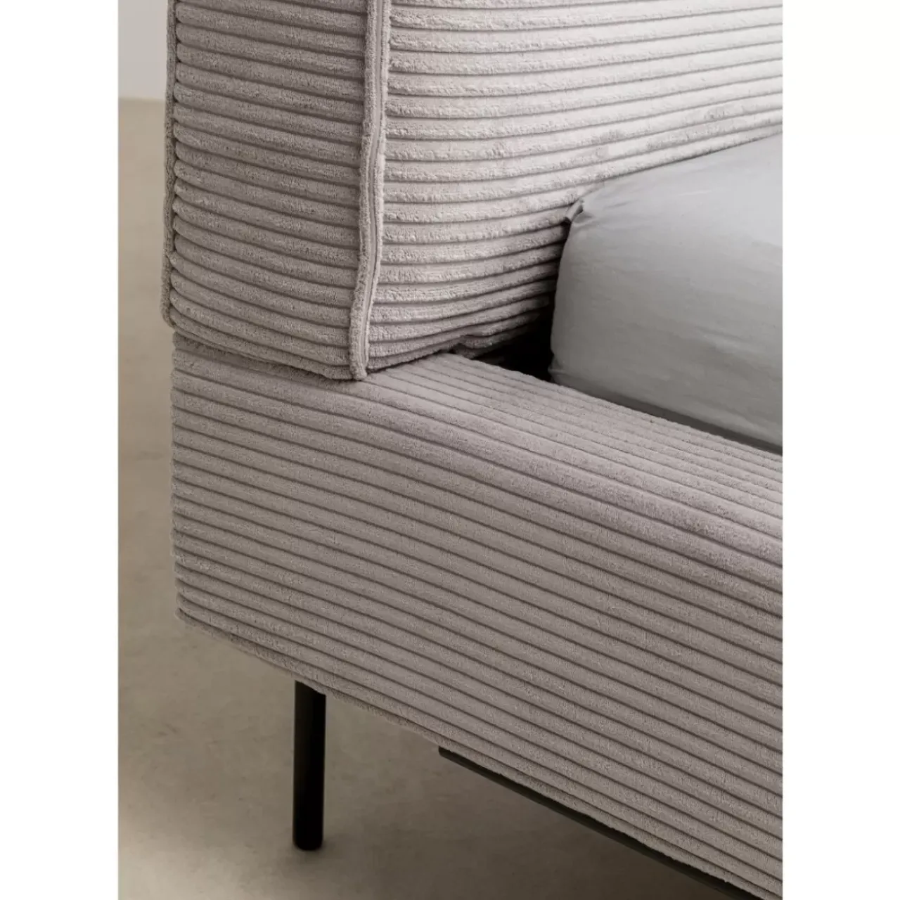KARE Design Betten-Bett East Side Cord Grau 180X200Cm
