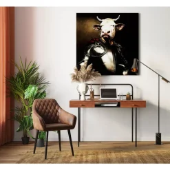 KARE Design Bilder-Bild Glas Knight Cow 120X120