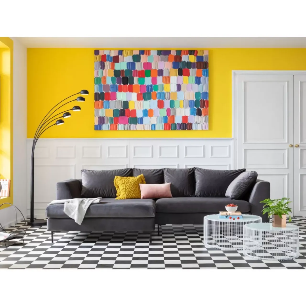 KARE Design Bilder-Bild Touched Colorful Dots 140X200Cm