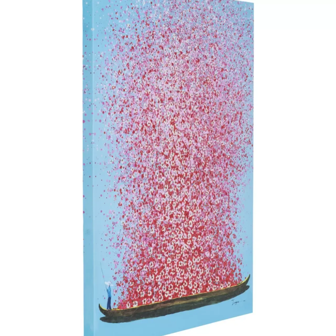 KARE Design Bilder-Bild Touched Flower Boat Blau Pink 80X100Cm