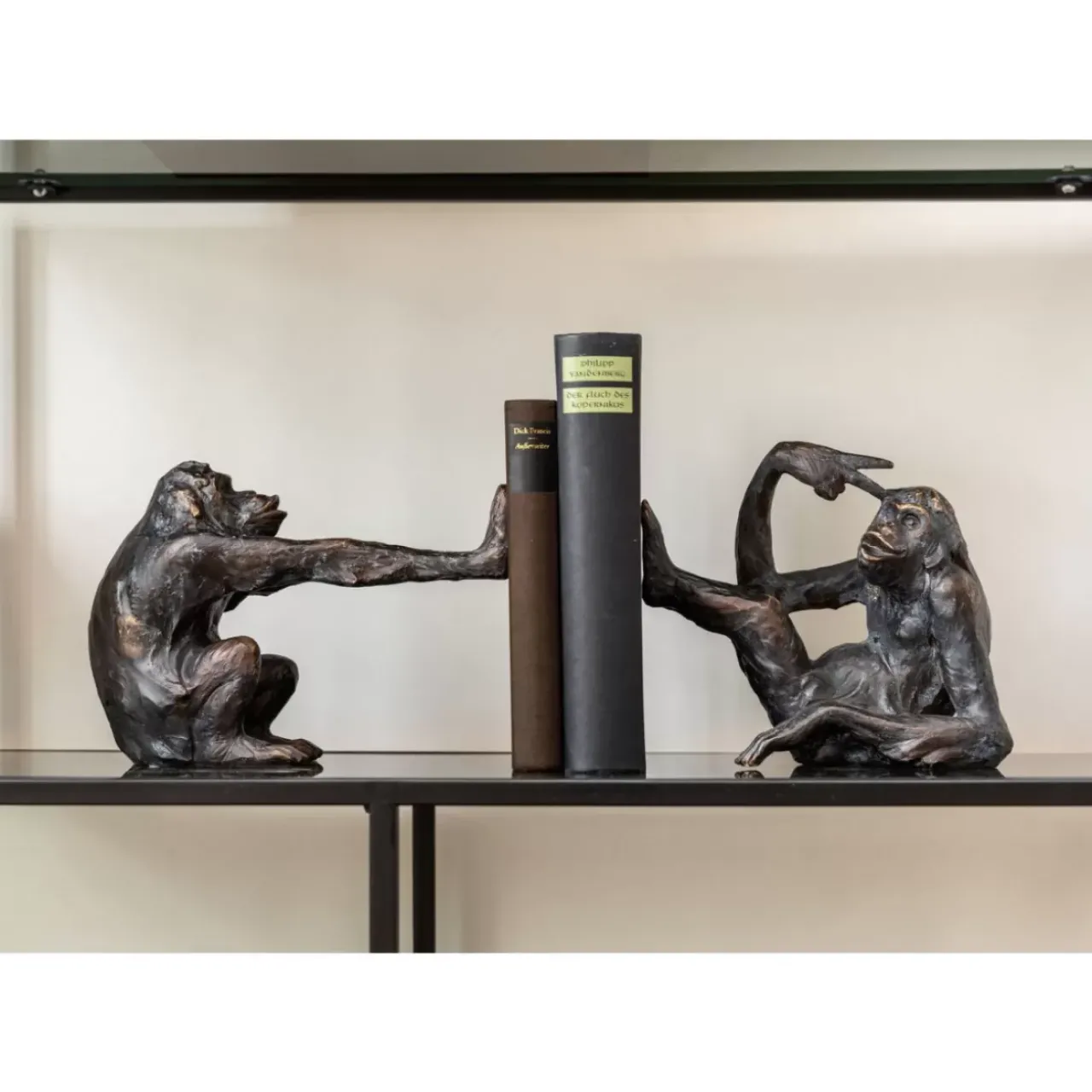 KARE Design Deko & Geschenkartikel-Buchstutze Monkey (2/Set)