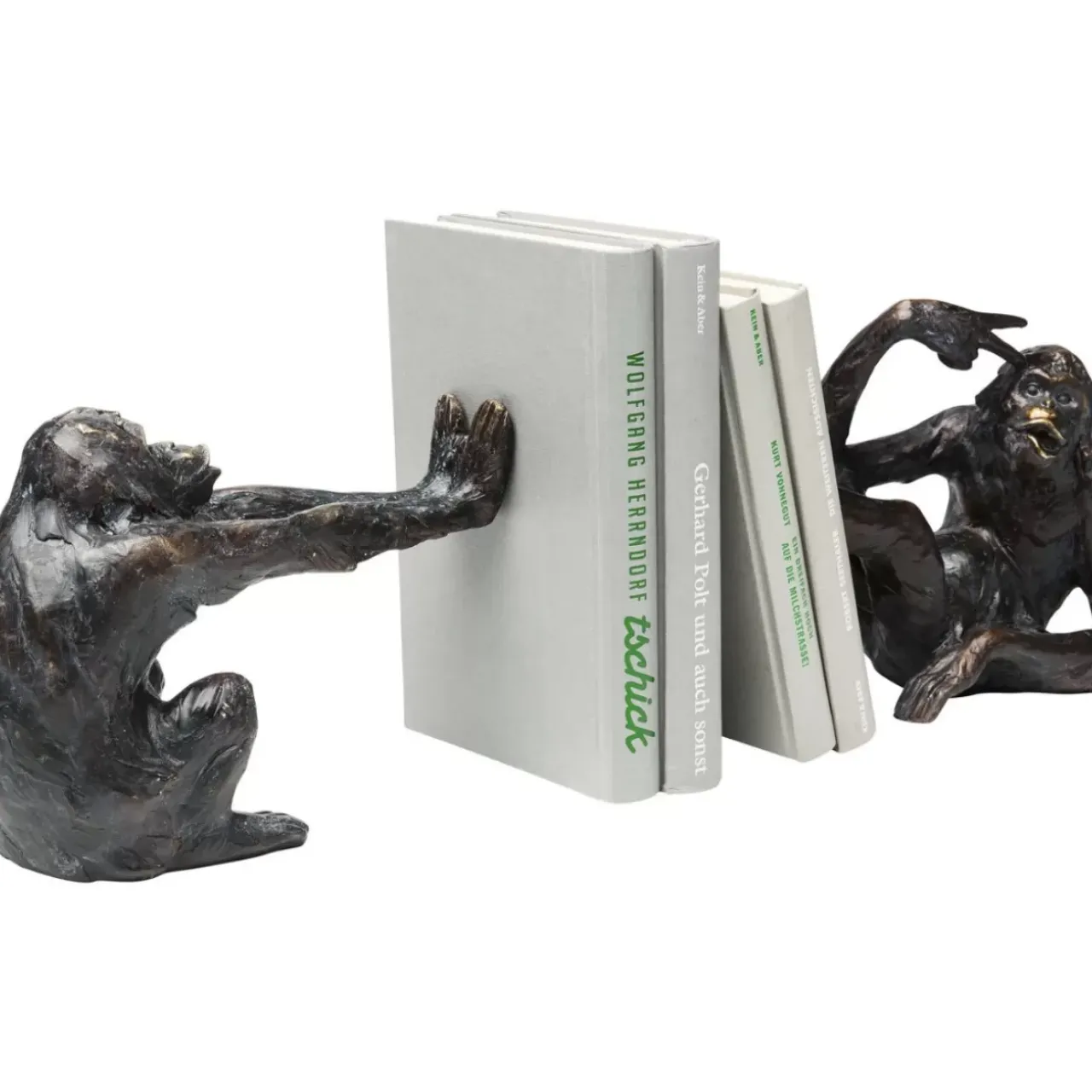 KARE Design Deko & Geschenkartikel-Buchstutze Monkey (2/Set)