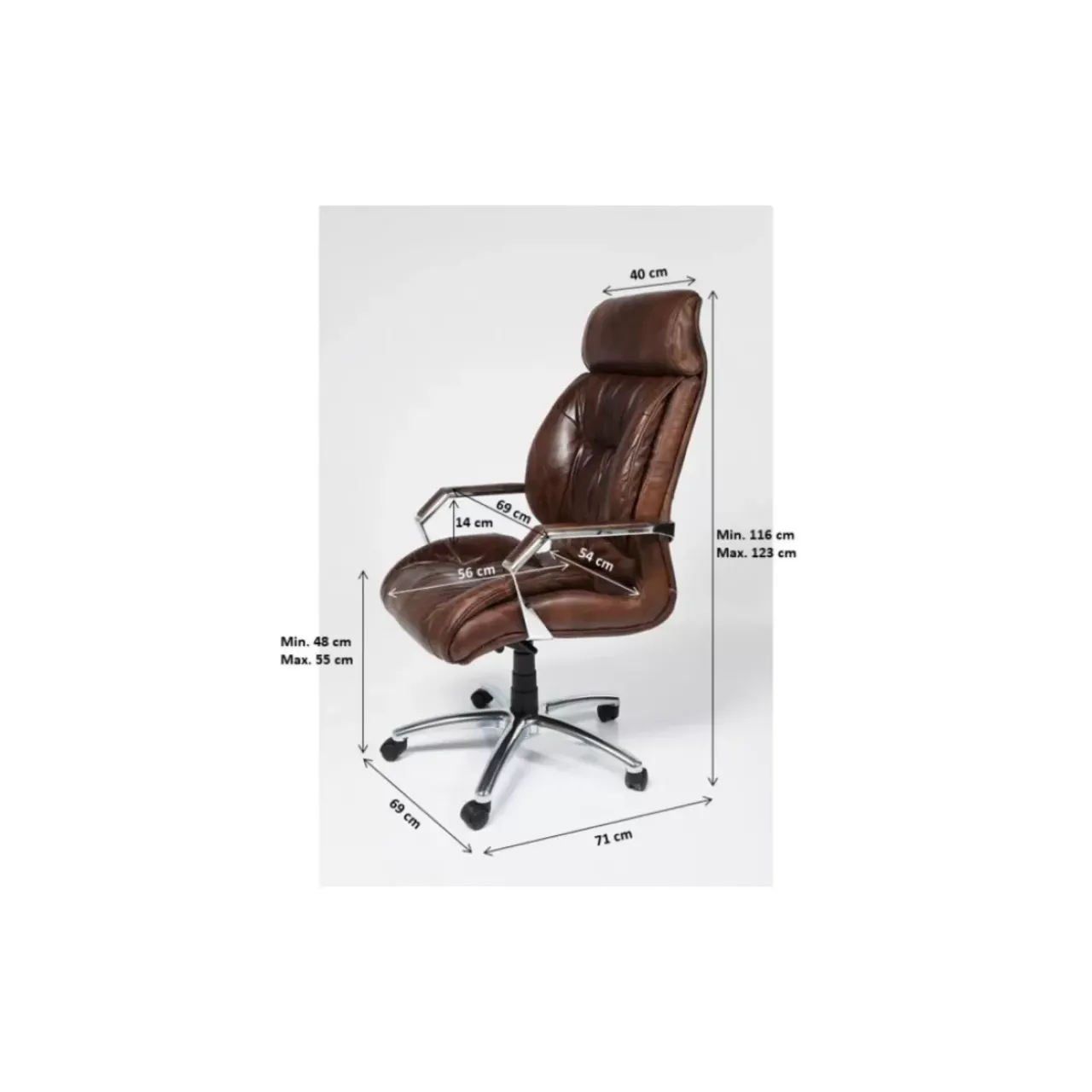 KARE Design Stühle-Burodrehstuhl Cigar Lounge