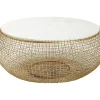 KARE Design Tische-Couchtisch Cesta Marmor Gold O100Cm