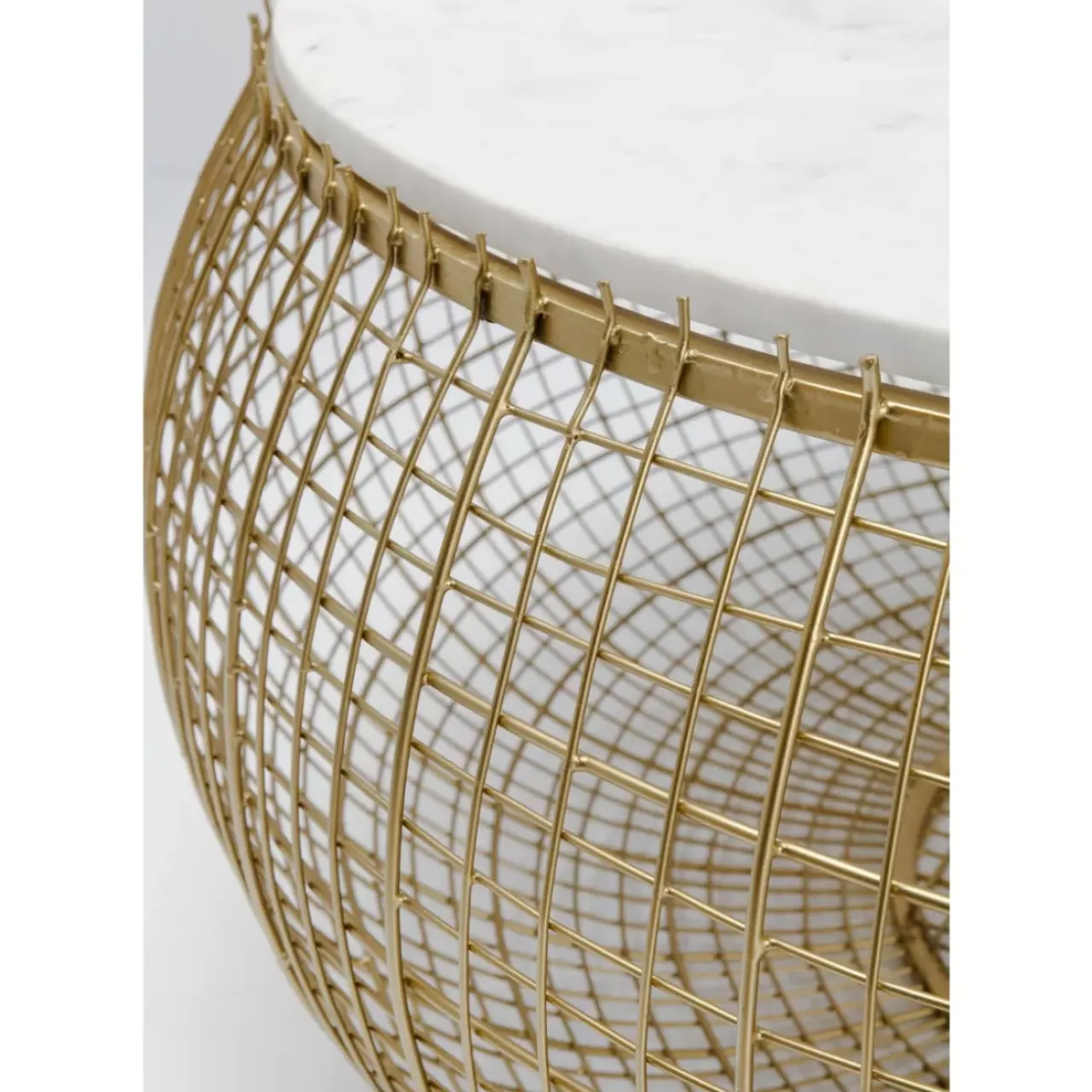 KARE Design Tische-Couchtisch Cesta Marmor Gold O100Cm