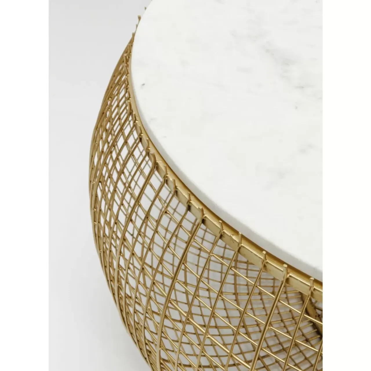KARE Design Tische-Couchtisch Cesta Marmor Gold O100Cm