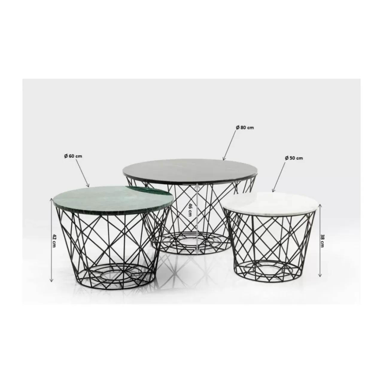KARE Design Tische-Couchtisch East Coast Rund (3/Set)