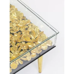 KARE Design Tische-Couchtisch Gold Flowers 120X60