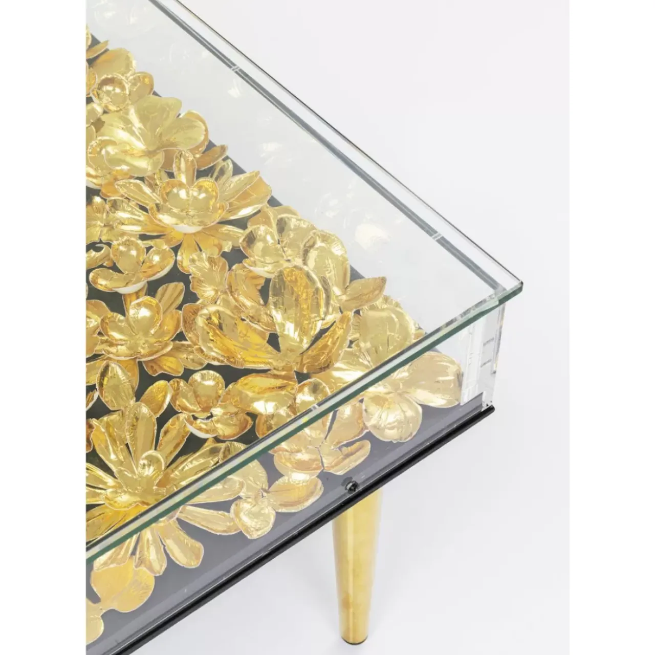 KARE Design Tische-Couchtisch Gold Flowers 120X60