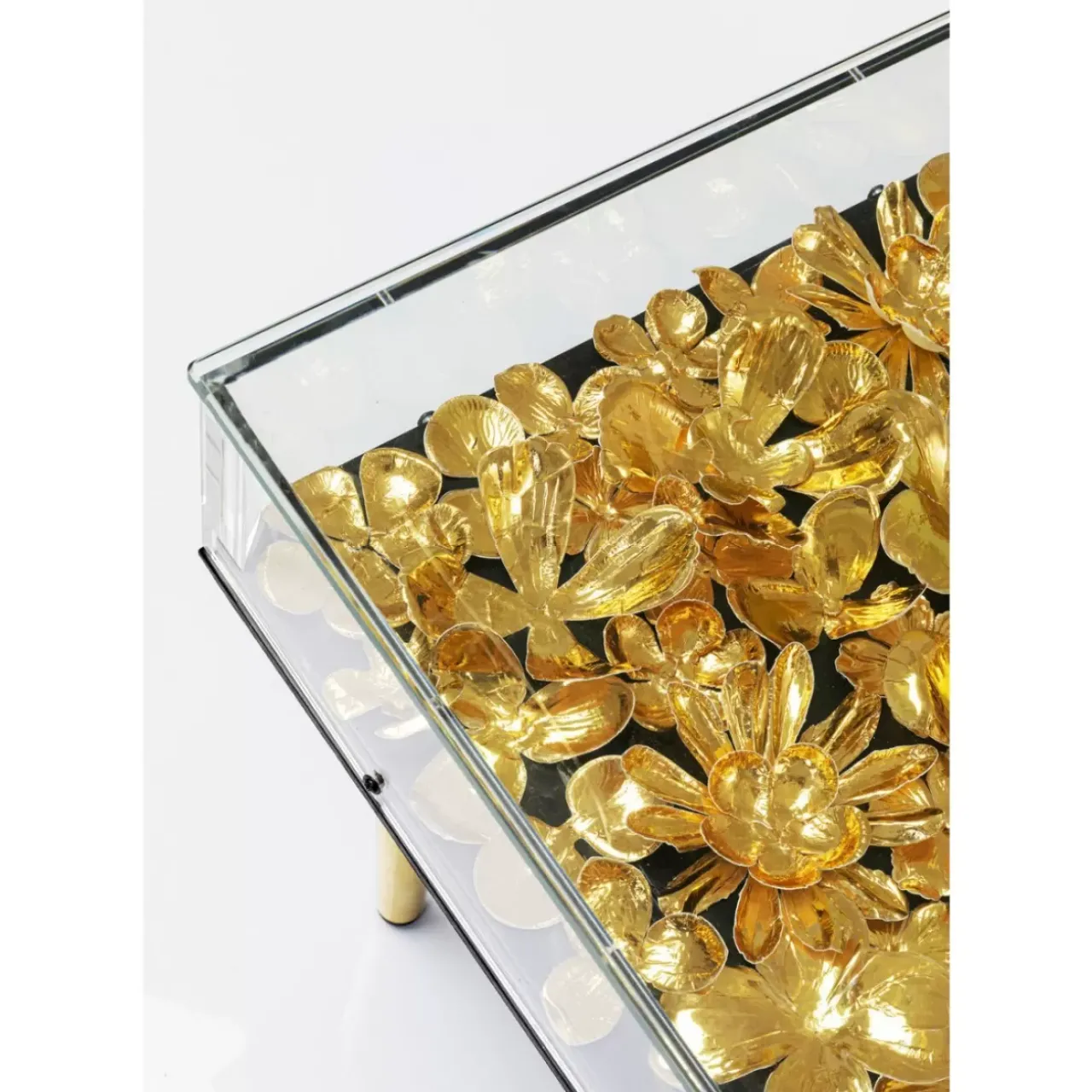 KARE Design Tische-Couchtisch Gold Flowers 120X60