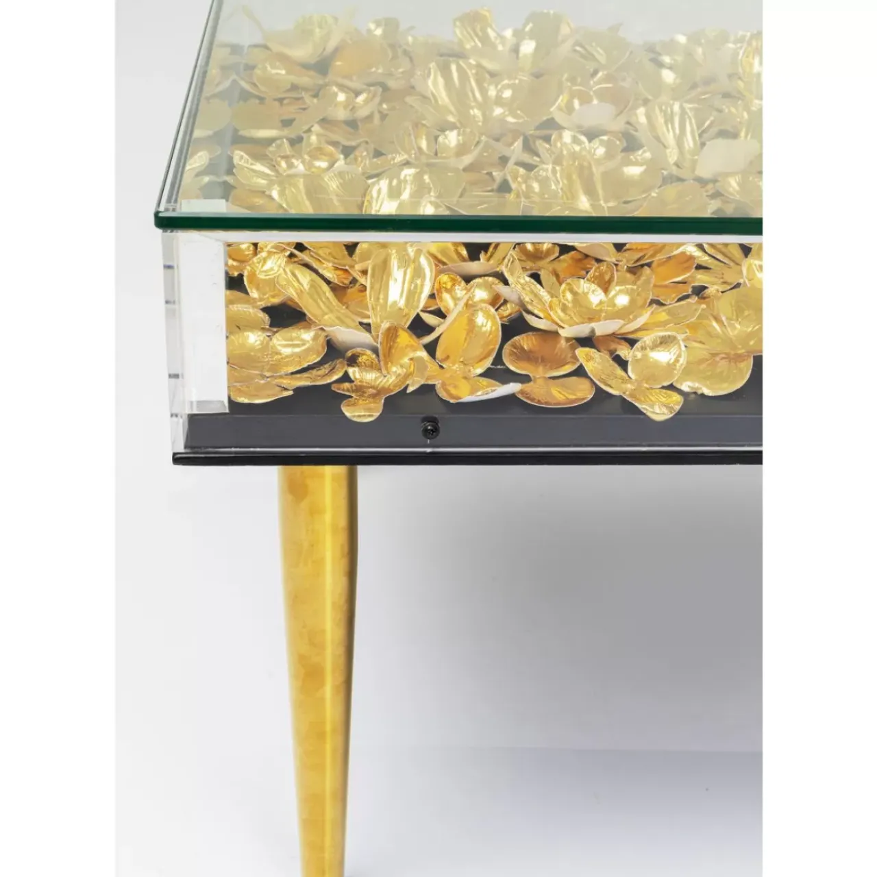 KARE Design Tische-Couchtisch Gold Flowers 120X60