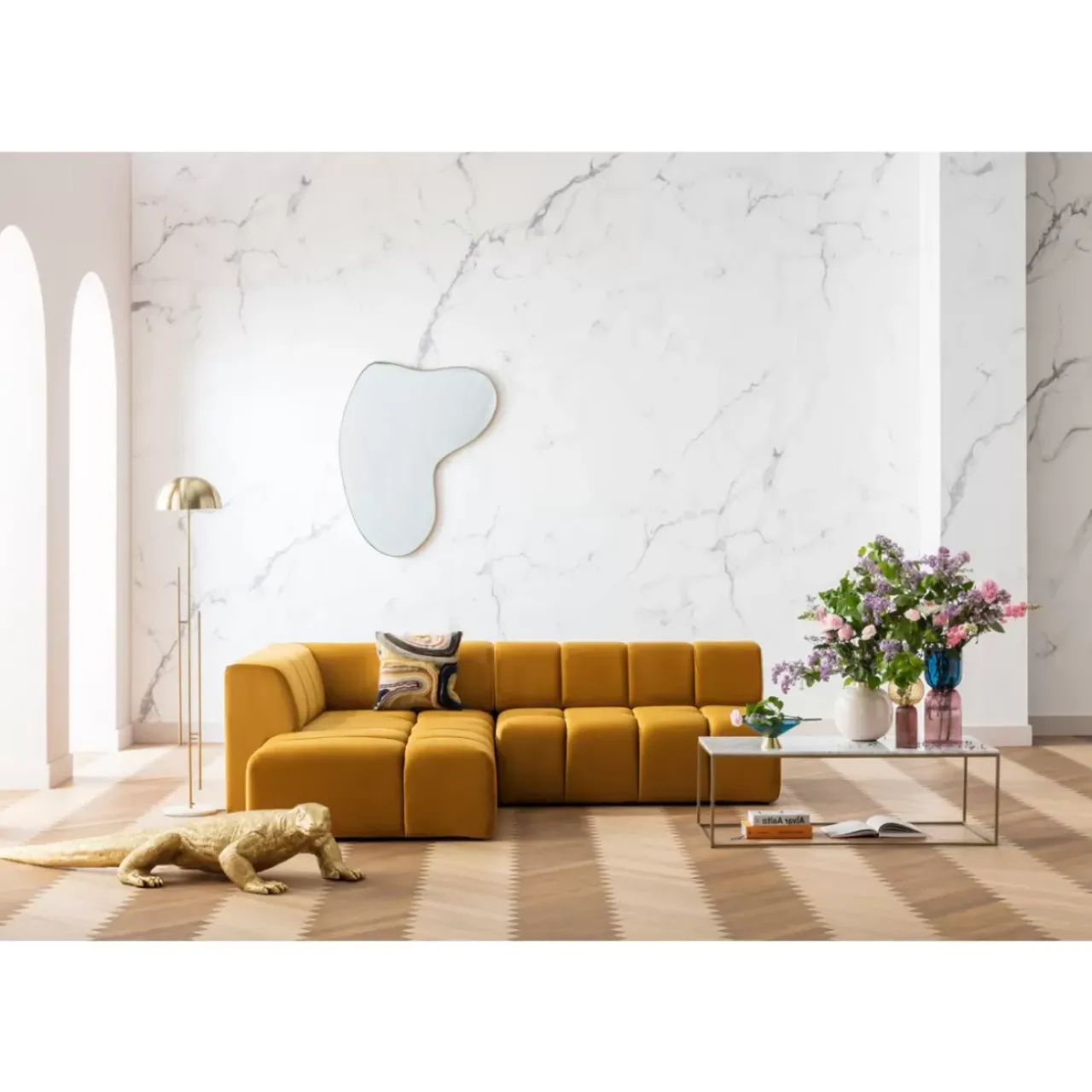 KARE Design Tische-Couchtisch Key West Gold 120X60
