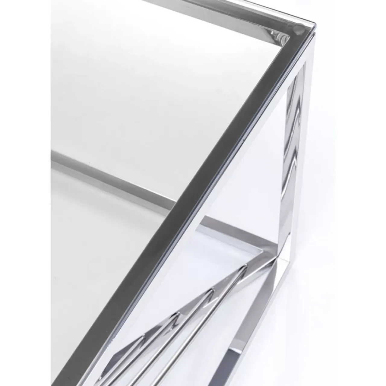 KARE Design Tische-Couchtisch Laser Silber Klarglas 120X60