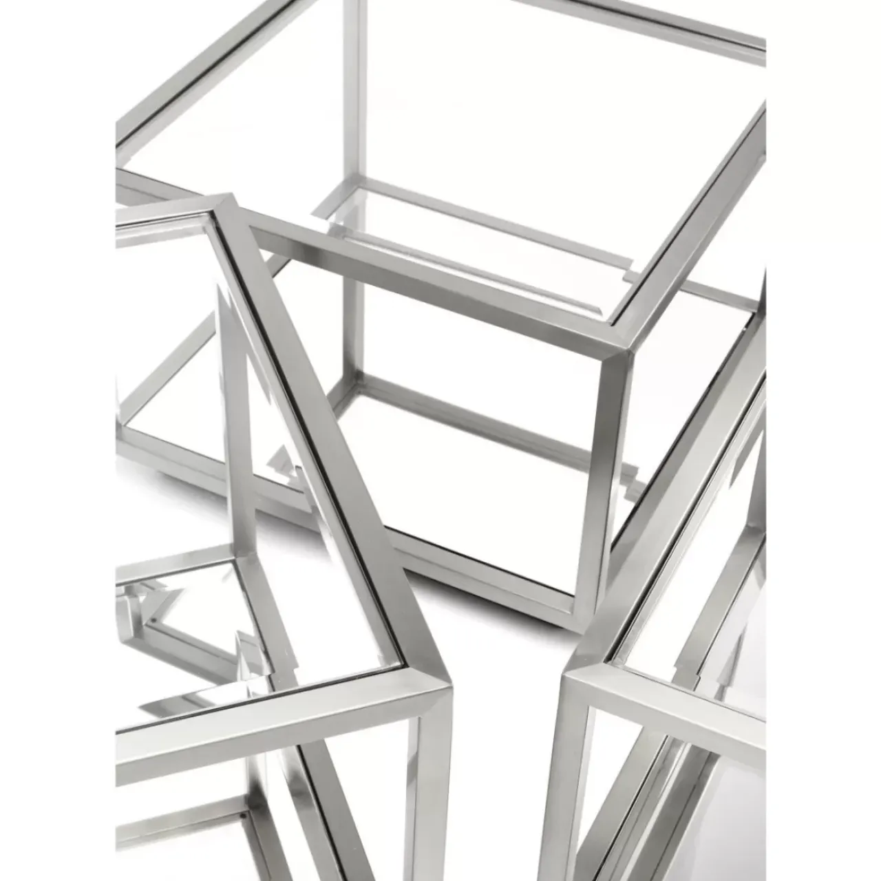 KARE Design Tische-Couchtisch Luigi Silber (4/Set)