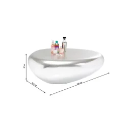 KARE Design Tische-Couchtisch Pebble Silber 122X96
