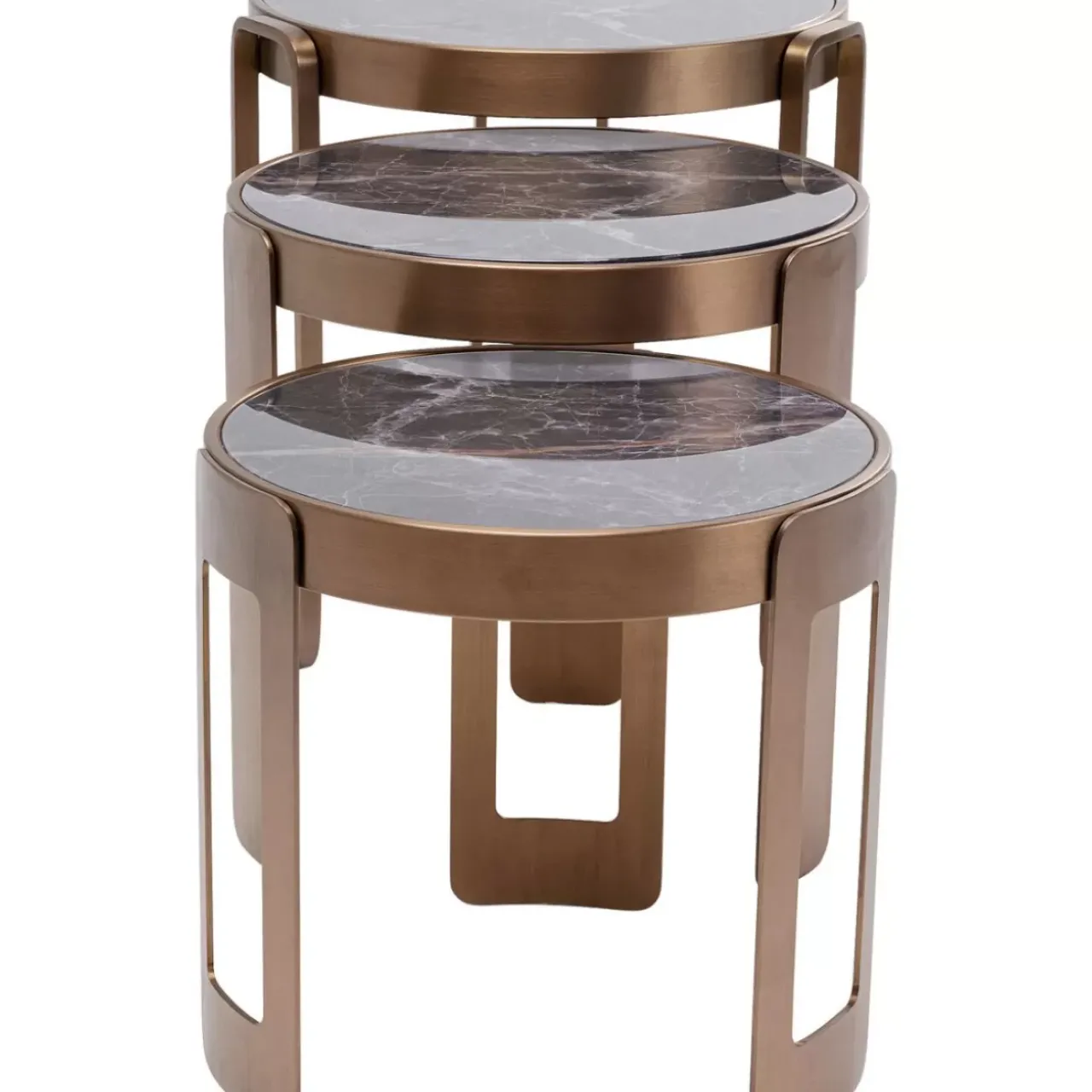KARE Design Tische-Couchtisch Perelli Messing (3/Set)