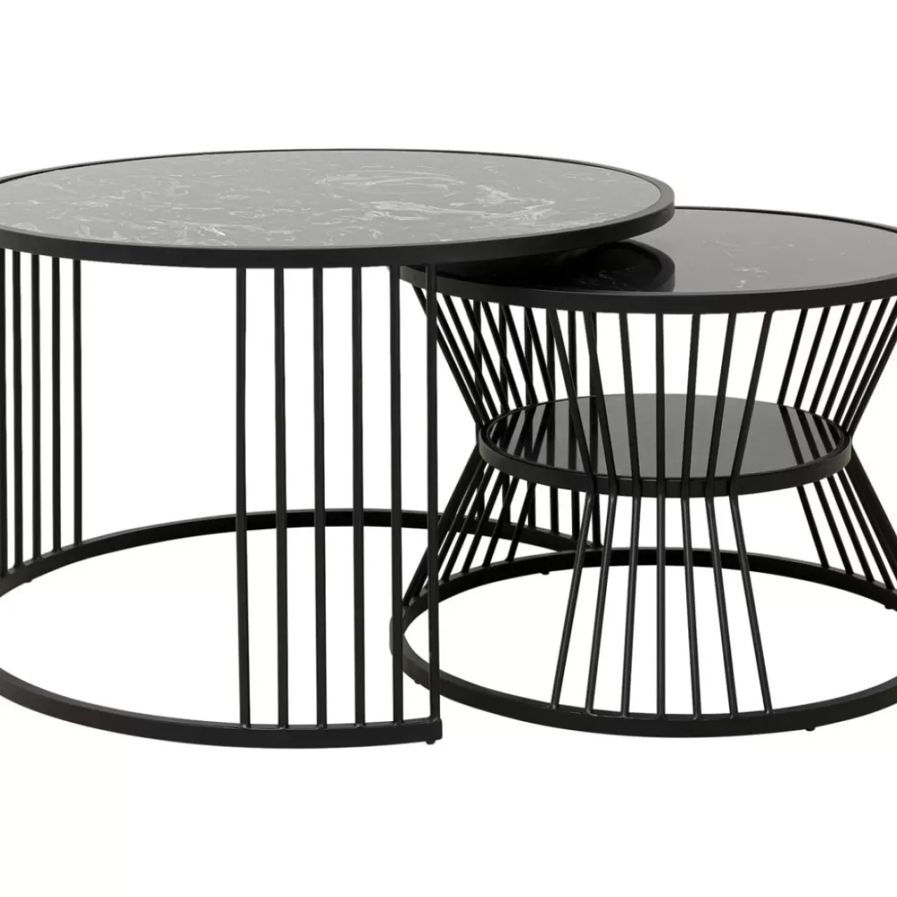 KARE Design Tische-Couchtisch Roma Schwarz (2/Set)